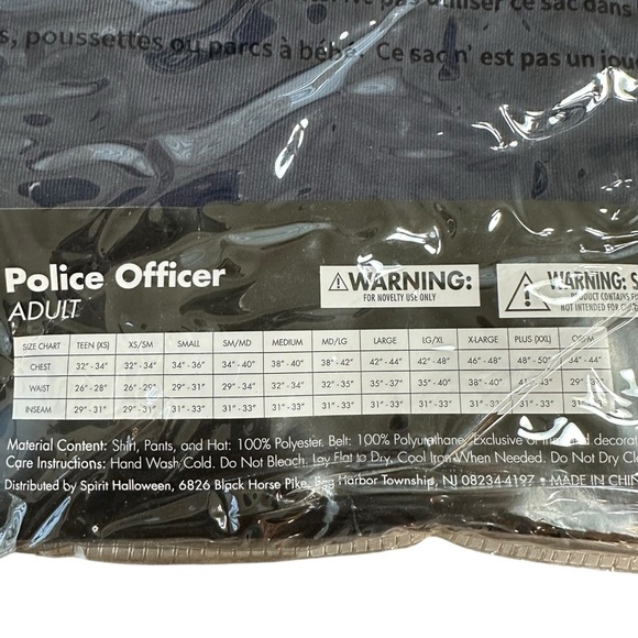 NWT Spirit Halloween Mens Large Police Officer Cop Costume Complete Uniform New - Picture 6 of 6